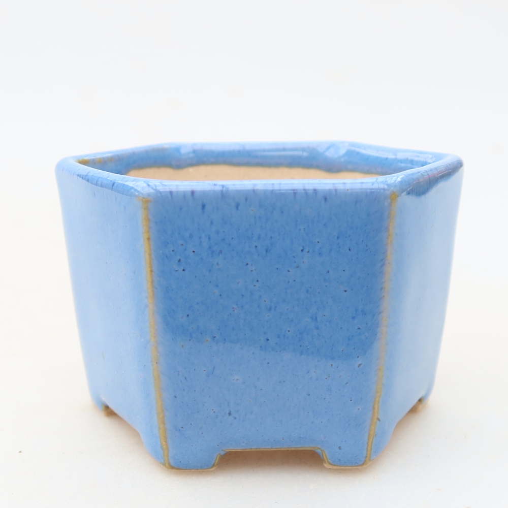 Keramische bonsaischaal 7 x 6 x 4,5 cm, kleur: blauw