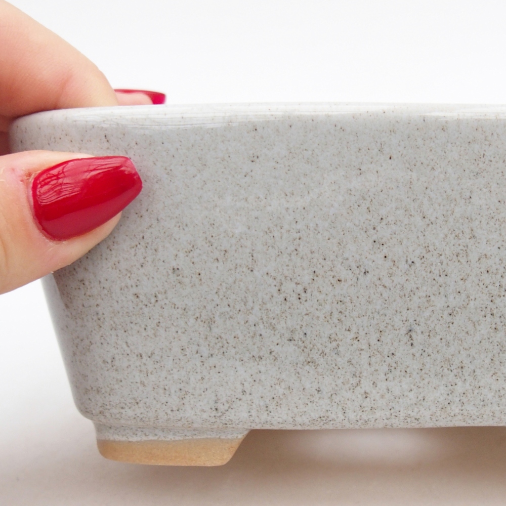 Bonsaischaal van keramiek 26 x 26 x 8 cm, kleur rood