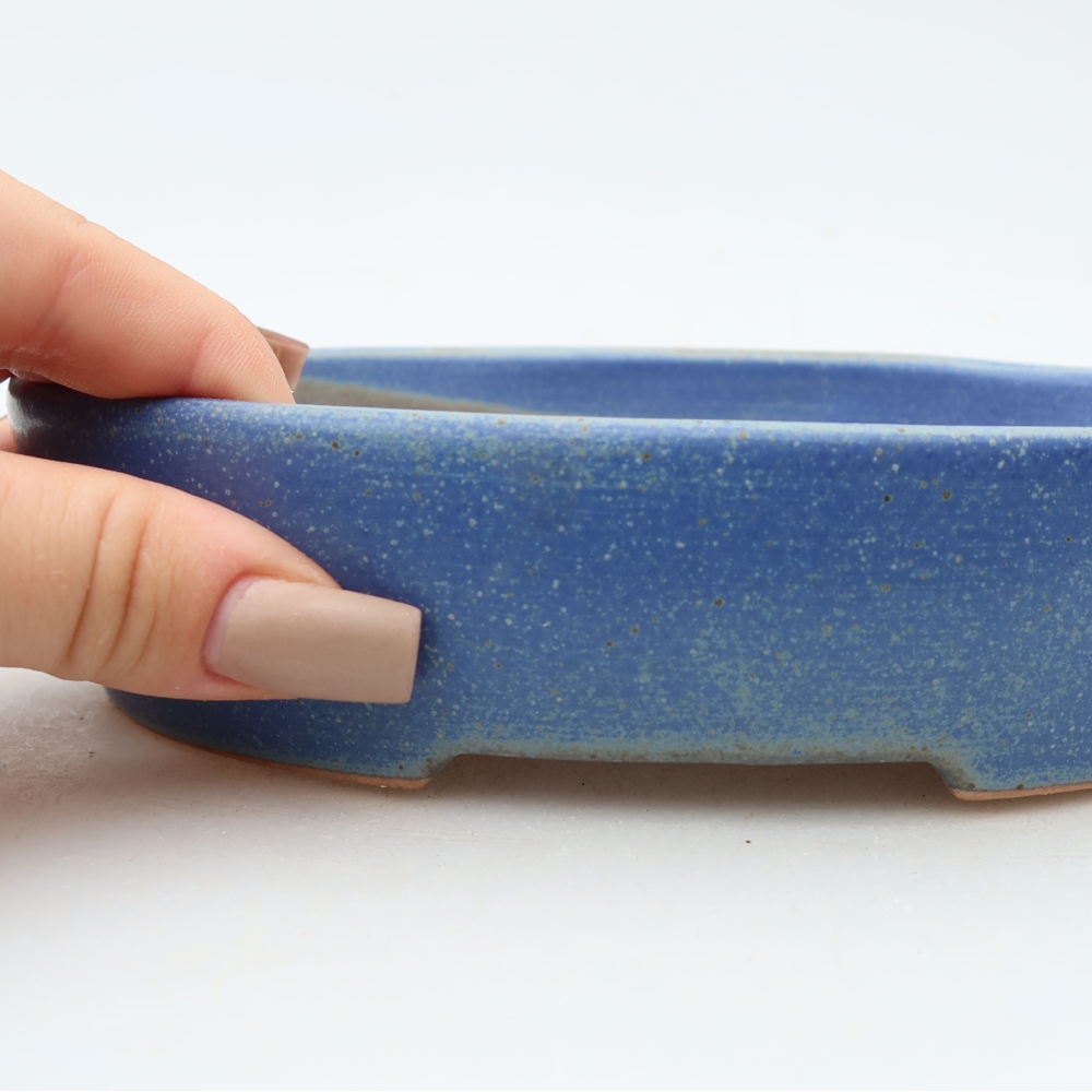 Keramische bonsaipot 17 x 14 x 4 cm, kleur blauw