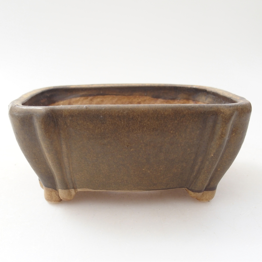 Bonsaischaal van keramiek 10 x 9 x 5 cm, bruin