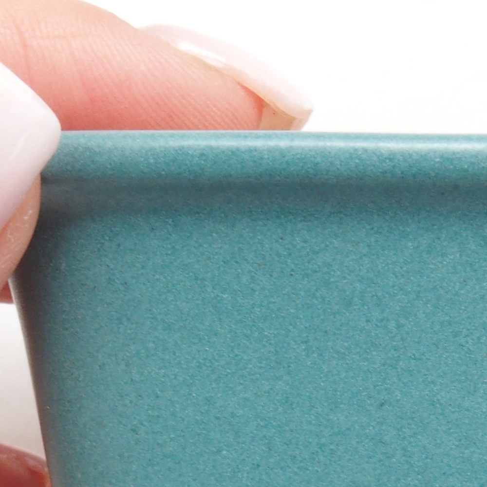 Bonsaischaal van keramiek 6,5 x 5,5 x 4 cm, kleur blauw