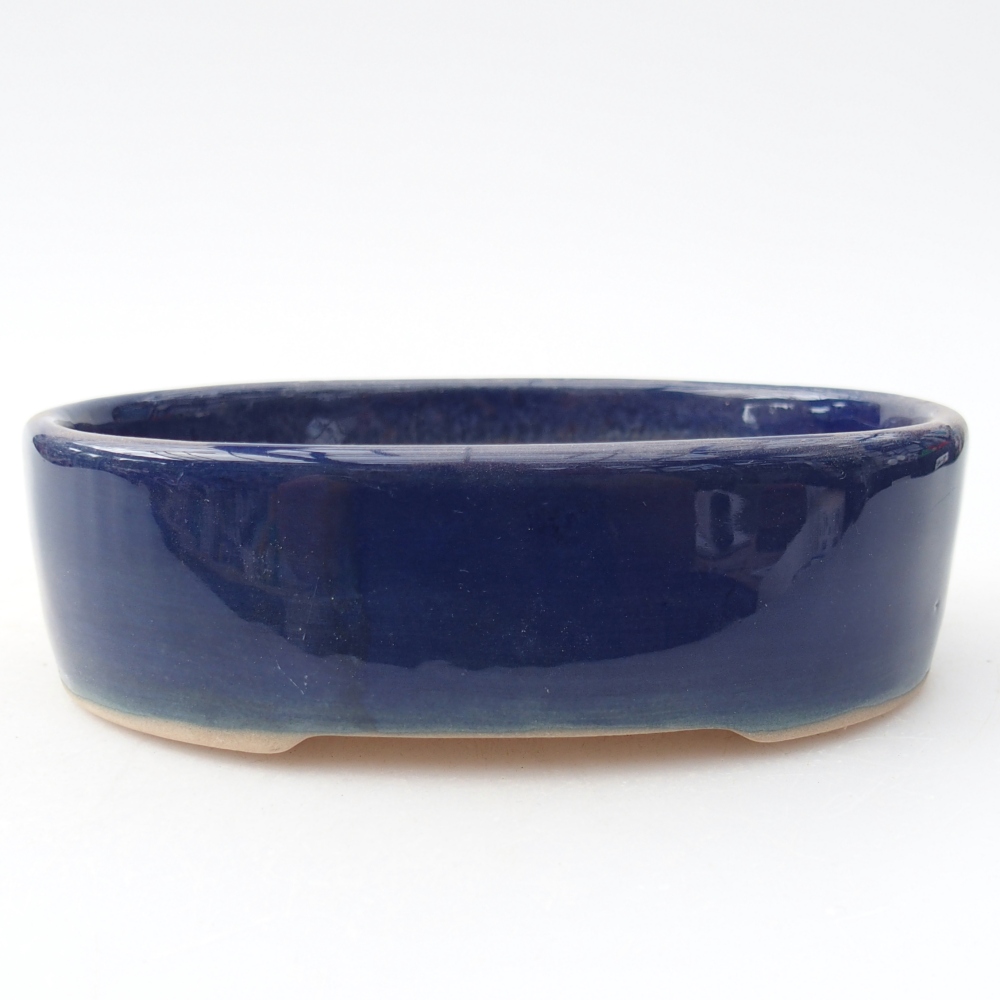 Bonsaischaal van keramiek 12,5 x 10 x 3,5 cm, kleur blauw