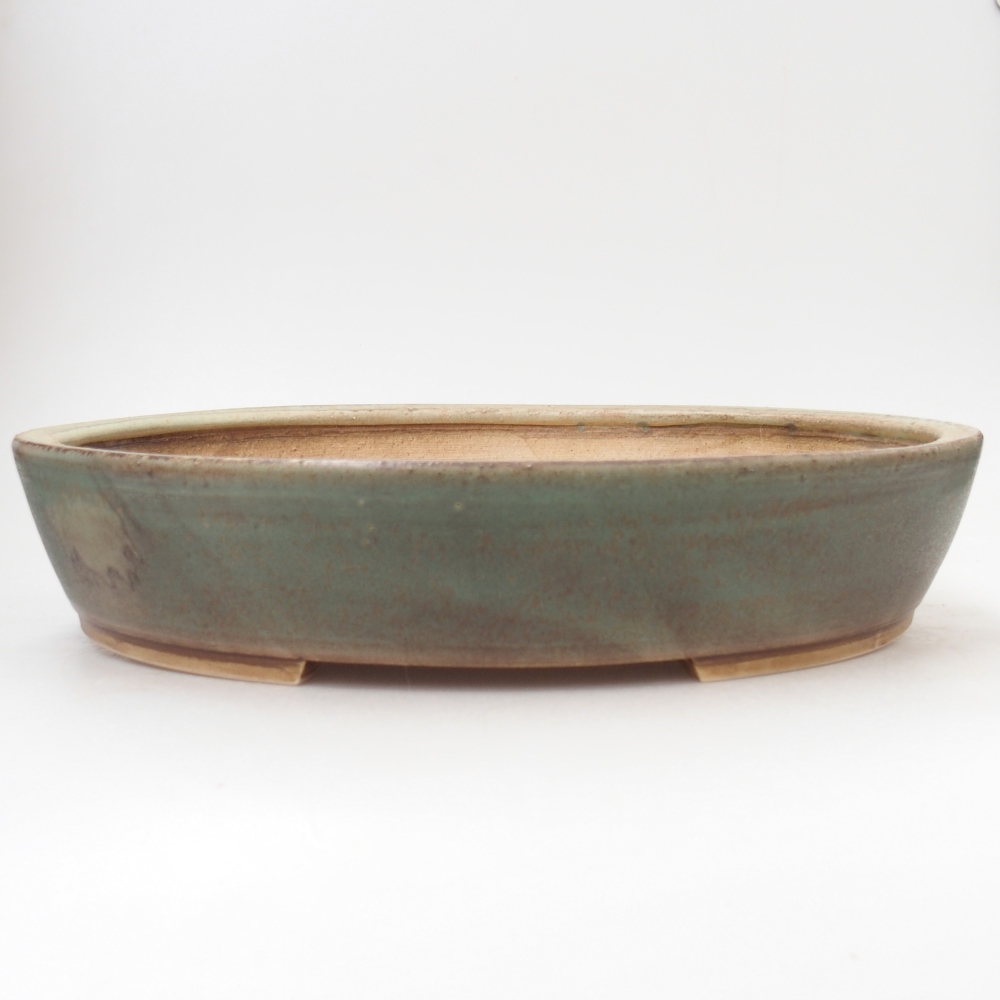 Bonsaischaal van keramiek 31,5 x 27,5 x 6 cm, groen