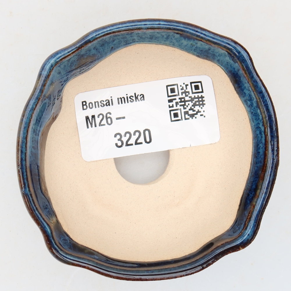 Keramische bonsaischaal 6,5 x 6,5 x 2,5 cm, kleur: blauw