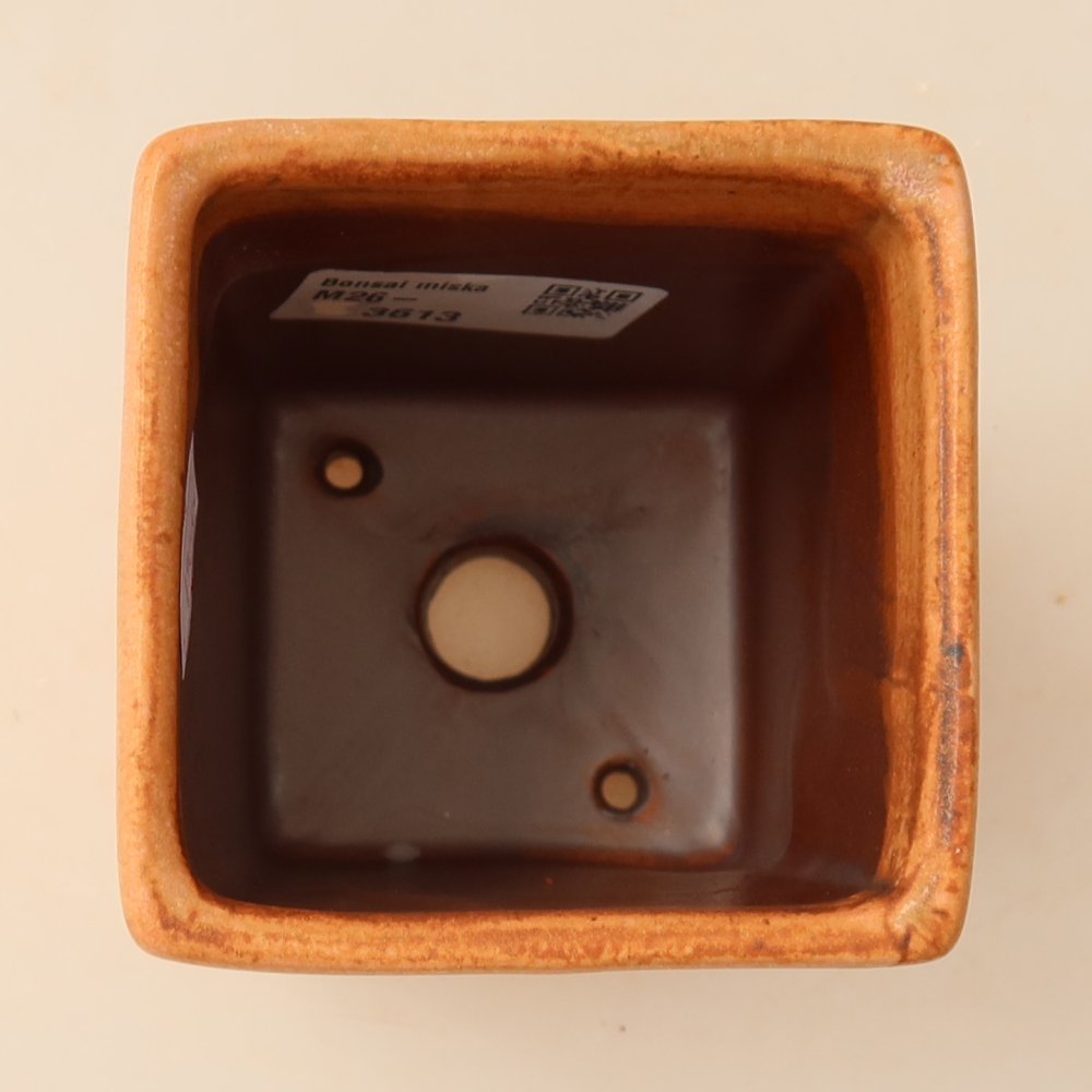 Keramische bonsaipot 7,5 x 7,5 x 10 cm, kleur: roze