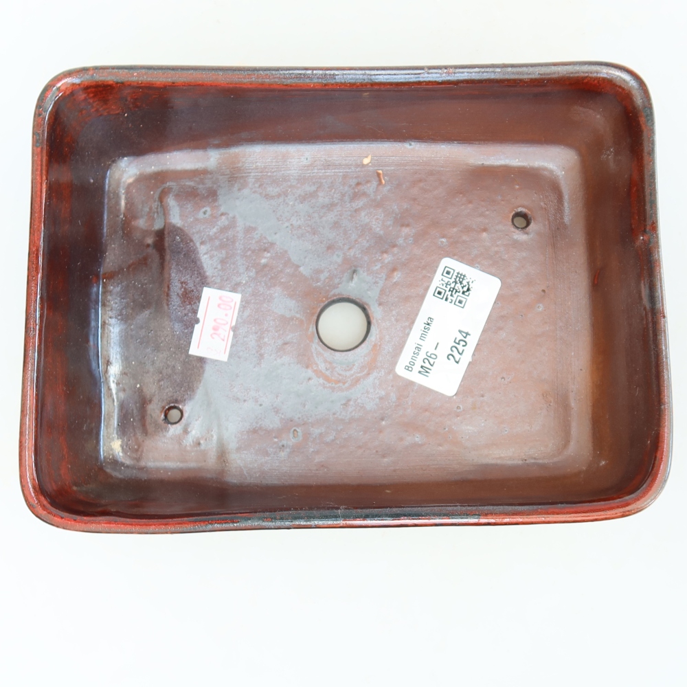 Keramische bonsaipot 18 x 13 x 5 cm, kleur: rood