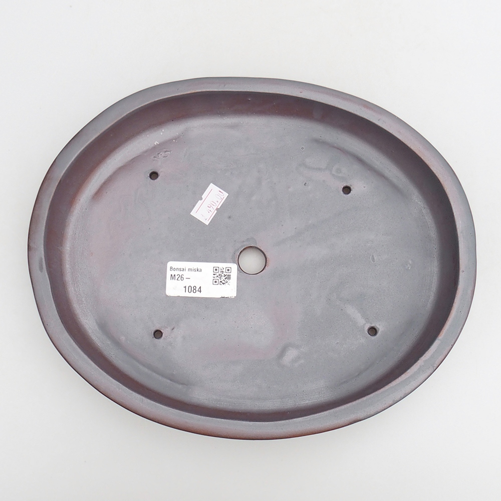 Bonsaischaal van keramiek 24 x 19,5 x 4 cm, metaalkleur
