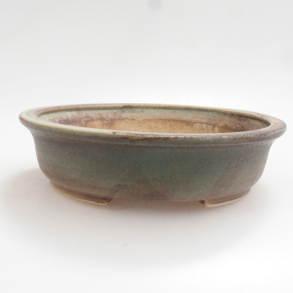 Bonsaischaal van keramiek 10 x 8,5 x 4 cm, bruin