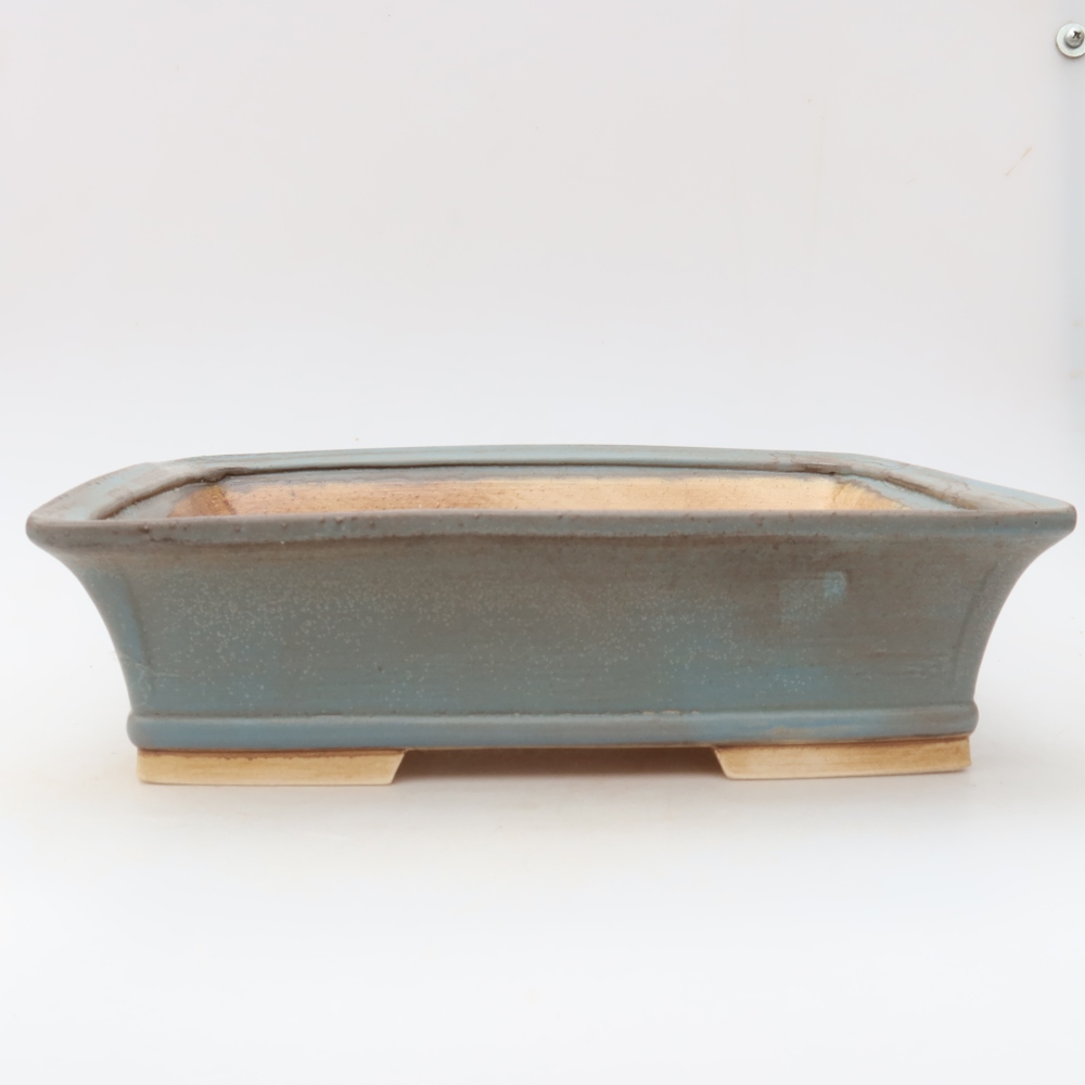 Keramische bonsaipot 29,5 x 24 x 8 cm, kleur: blauw