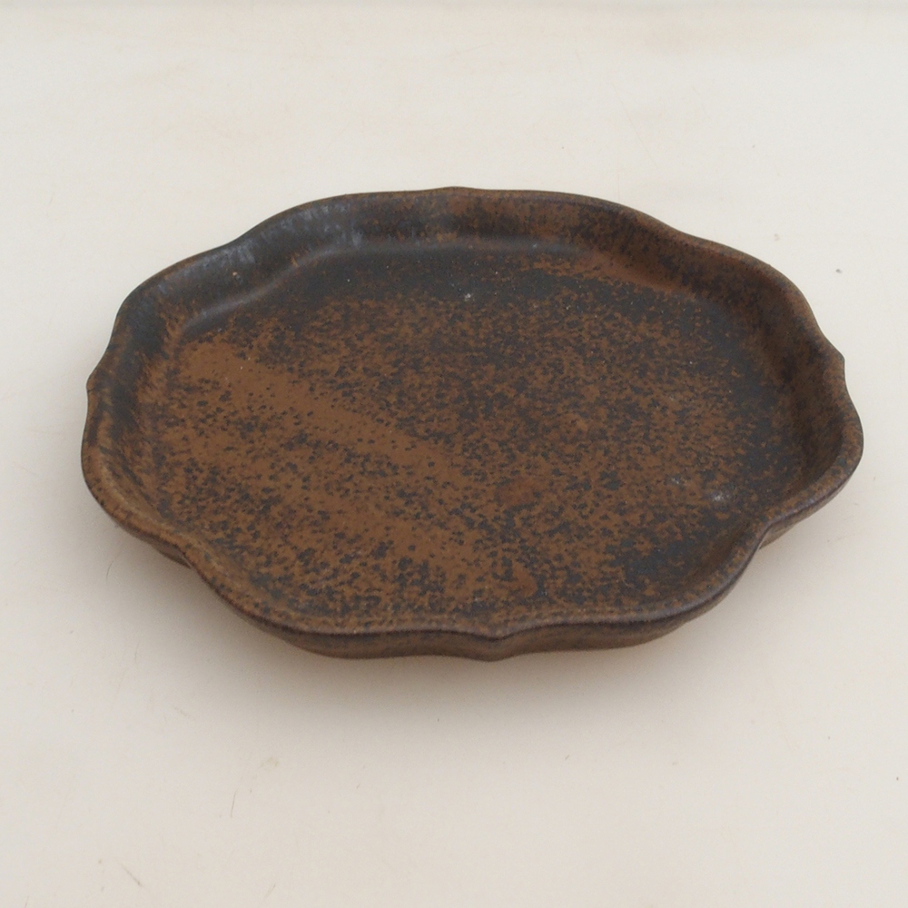 Keramische kom H06 - 14 x 14 x 1,5 cm - bruin