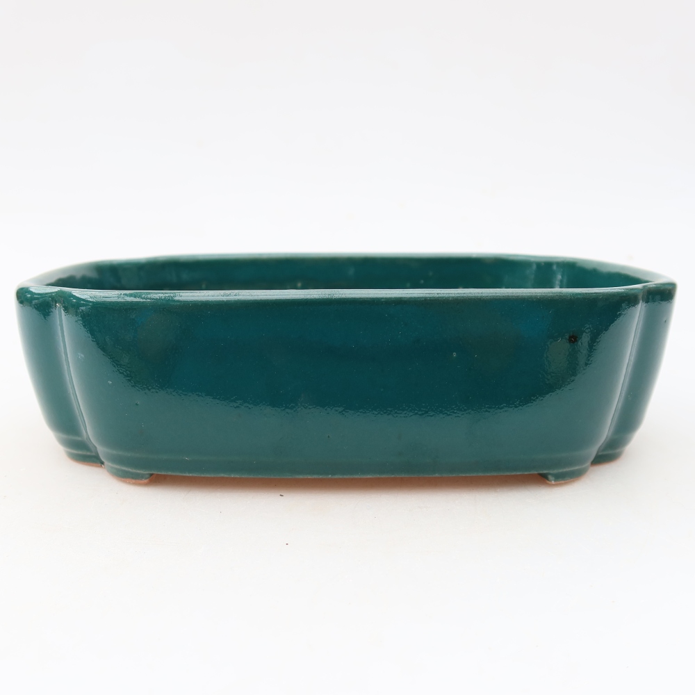 Keramische bonsaipot 18,5 x 13 x 5 cm, kleur groen