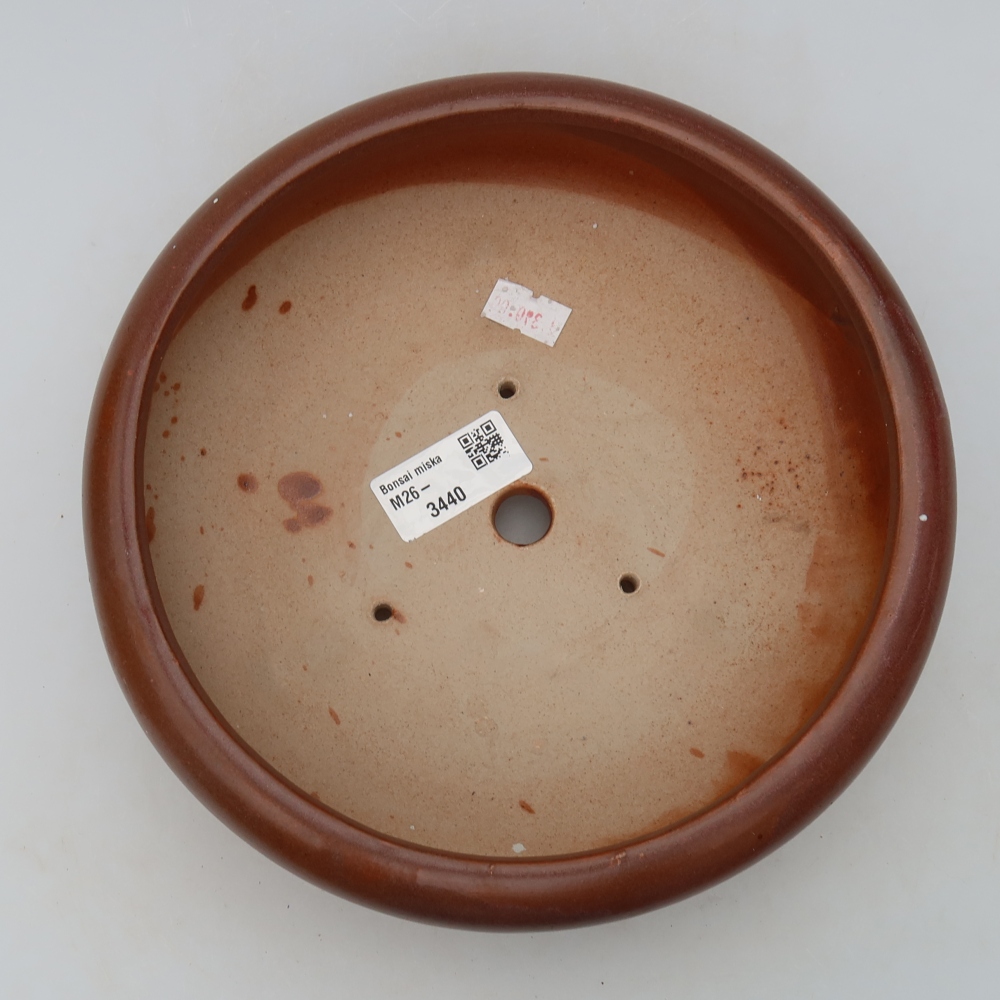 Keramische bonsaipot van 20 x 20 x 7,5 cm, kleur: bordeauxrood