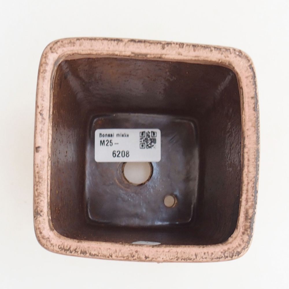 Bonsaischaal van keramiek 10 x 10 x 12 cm, roze