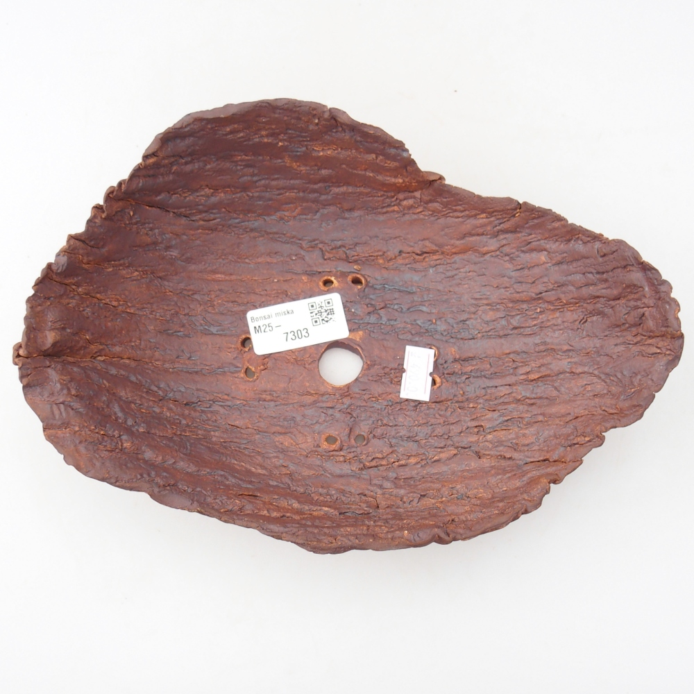 Keramisch Schelp 24 x 17 x 7 cm , kleur bruin