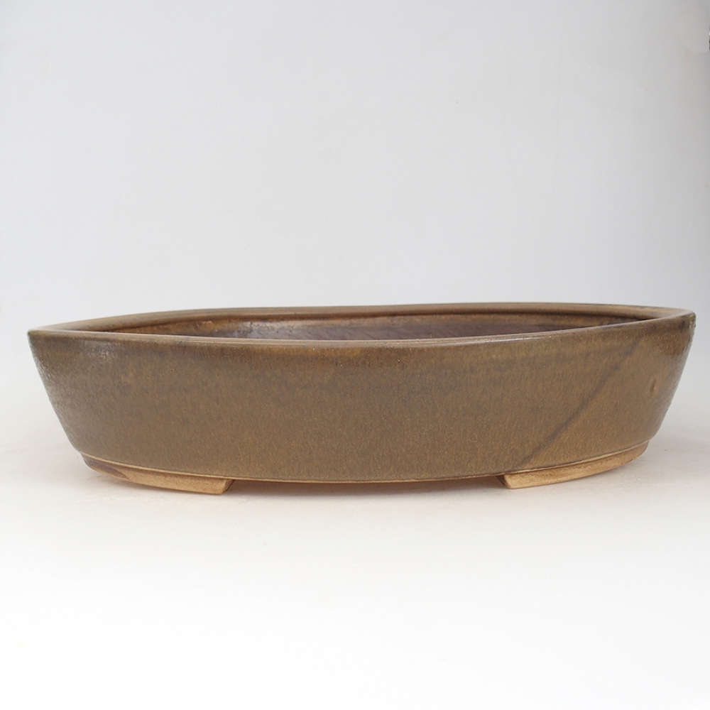 Bonsaischaal van keramiek 32 x 28 x 6 cm, bruin