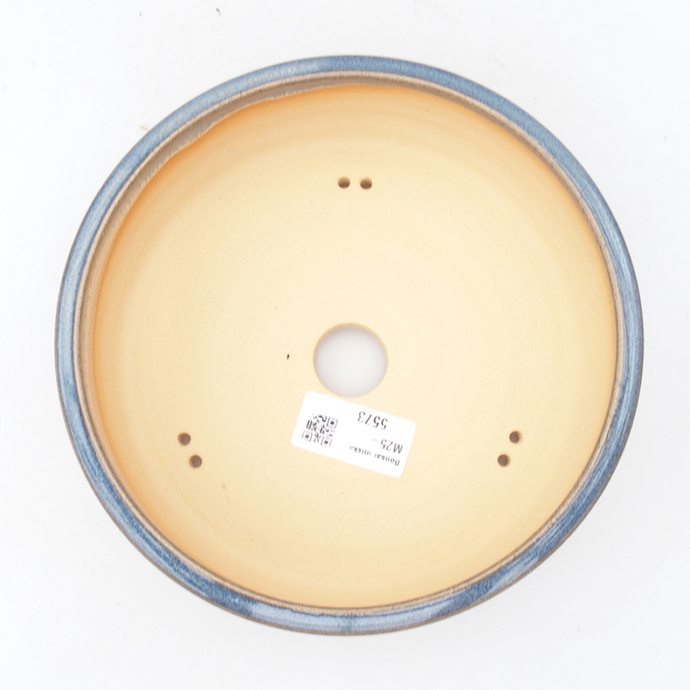 Bonsaischaal van keramiek 18,5 x 18,5 x 5,5 cm, kleur blauw