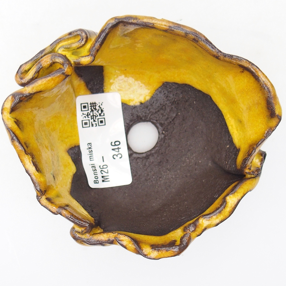 Schelp van keramiek 8 x 10 x 5,5 cm , geel