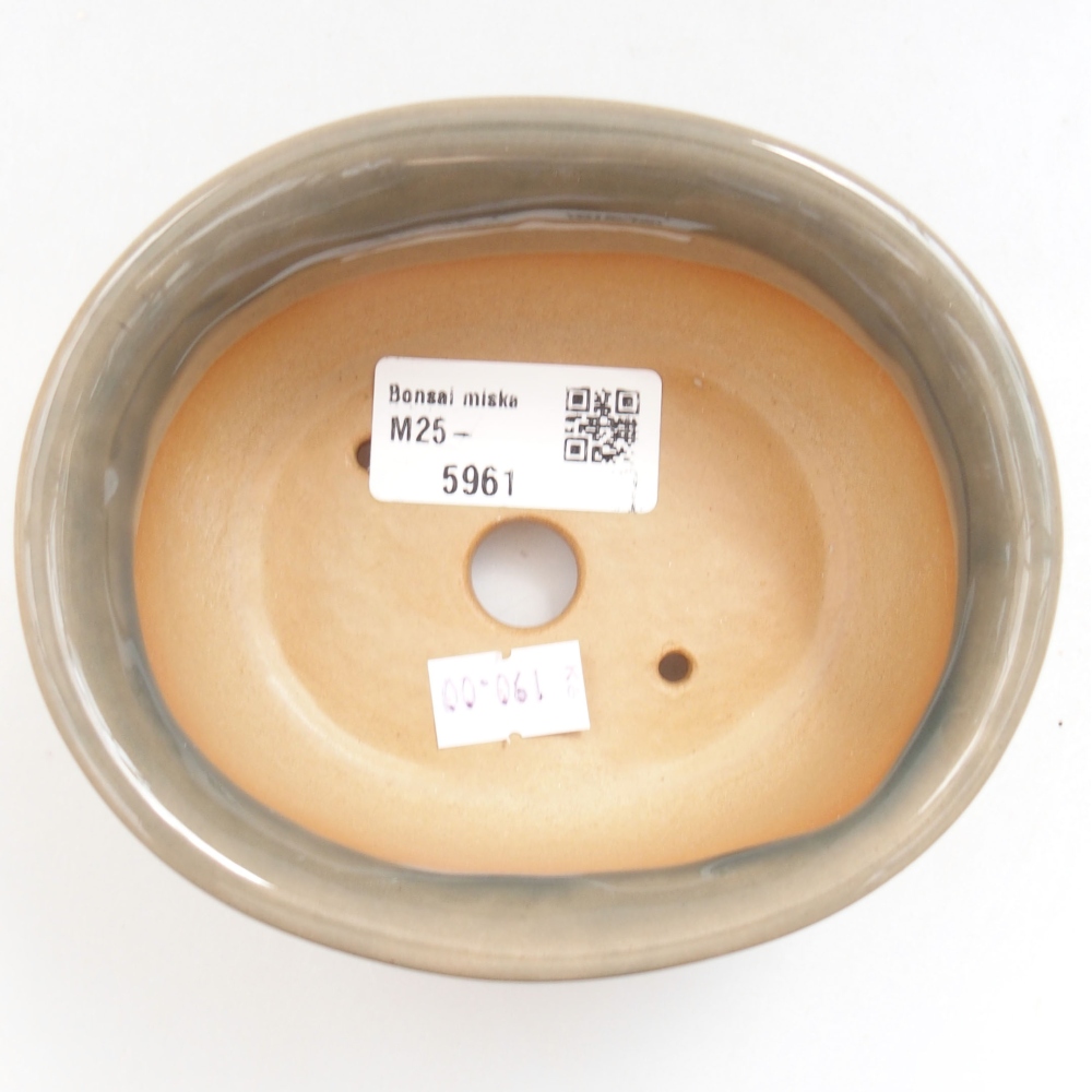 Bonsaischaal van keramiek 22 x 17 x 5 cm, groen