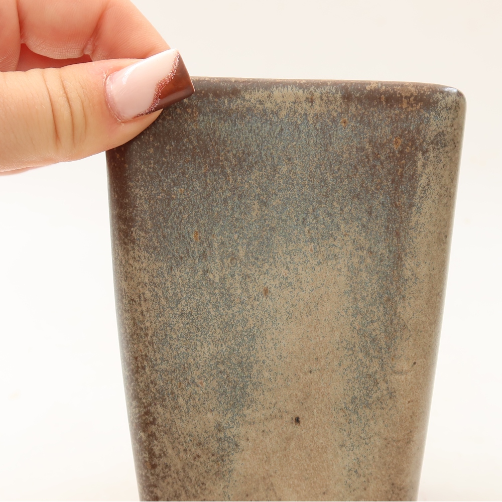 Bonsaischaal van keramiek 8,5 x 8,5 x 11 cm, bruin