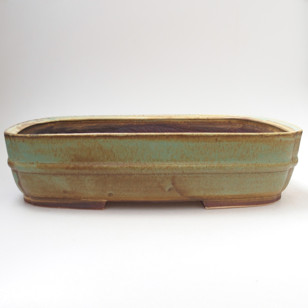 Bonsaischaal van keramiek 29 x 25 x 7 cm, groen