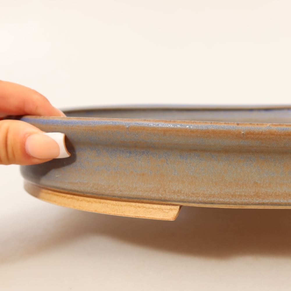 Keramische bonsaipot 30,5 x 26,5 x 4 cm, kleur: blauw