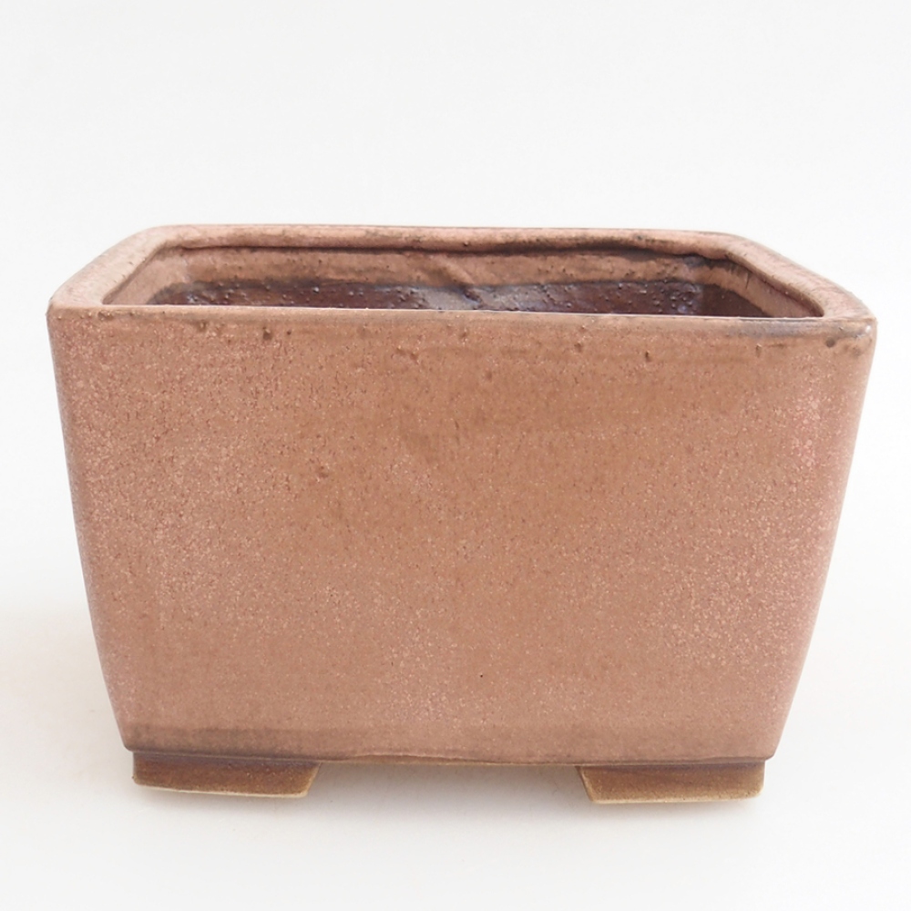 Bonsaischaal van keramiek 15 x 15 x 9,5 cm, roze