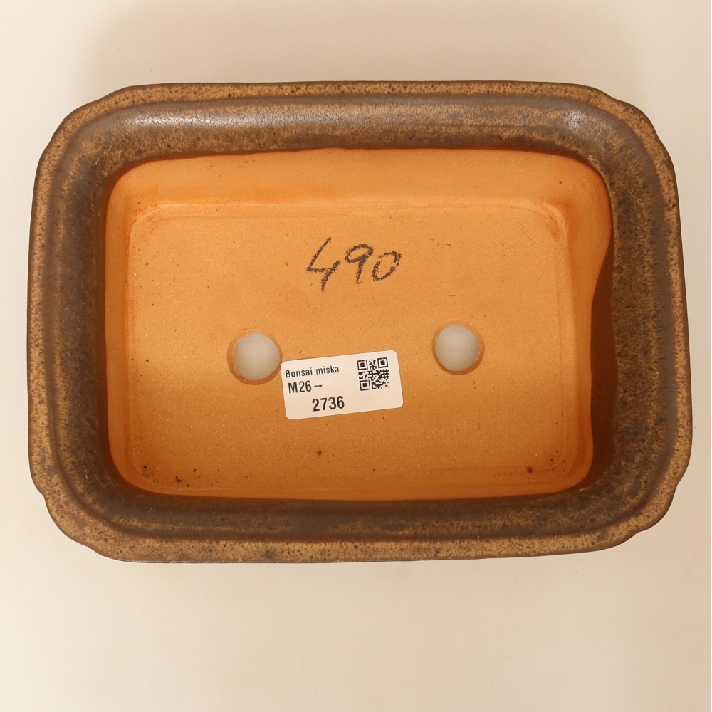 Keramische schaal  20 x 15,5 x 5,5 cm, kleur bruin