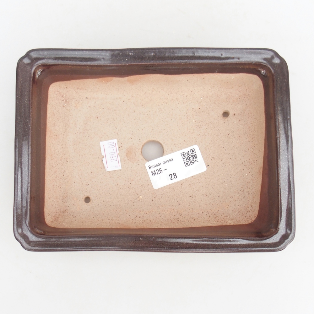 Bonsaischaal van keramiek 18 x 13,5 x 4,5 cm, bruin