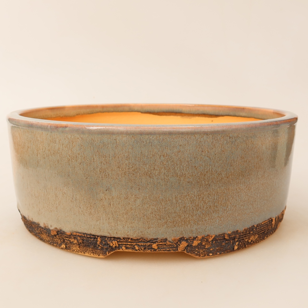 Keramische bonsai-schaal 24 x 24 x 9 cm, kleur grijs