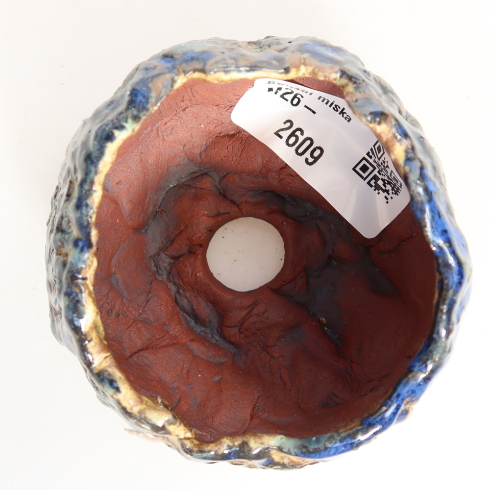 Keramische schaal  7 x 7 x 5,5 cm, kleur blauwbruin