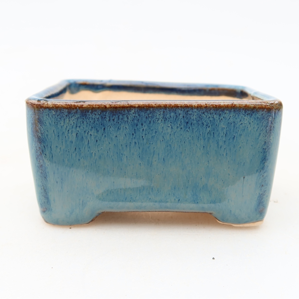 Keramische bonsaipot 6,5 x 5 x 3,5 cm, kleur: blauw