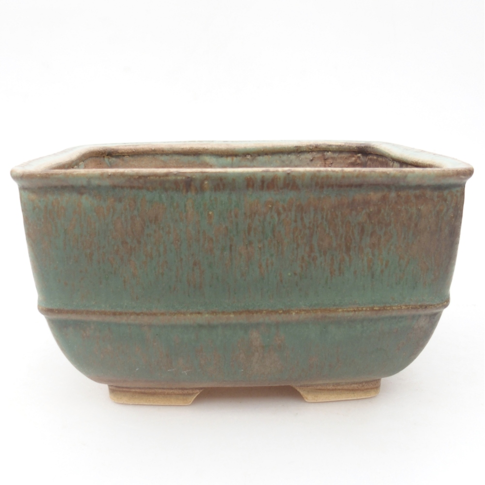 Bonsaischaal van keramiek 16 x 16 x 9,5 cm, groen