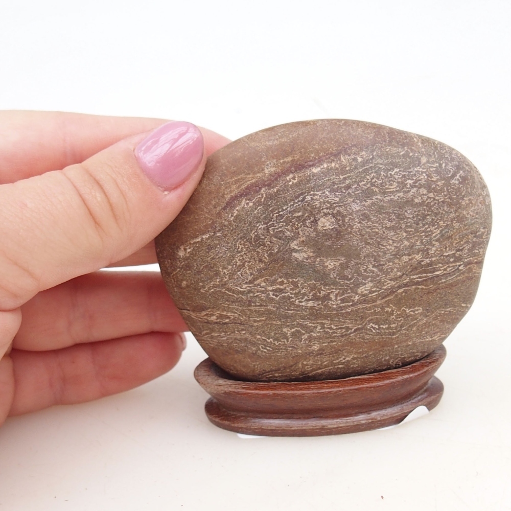 Suiseki - Steen met DAI (houten basis)