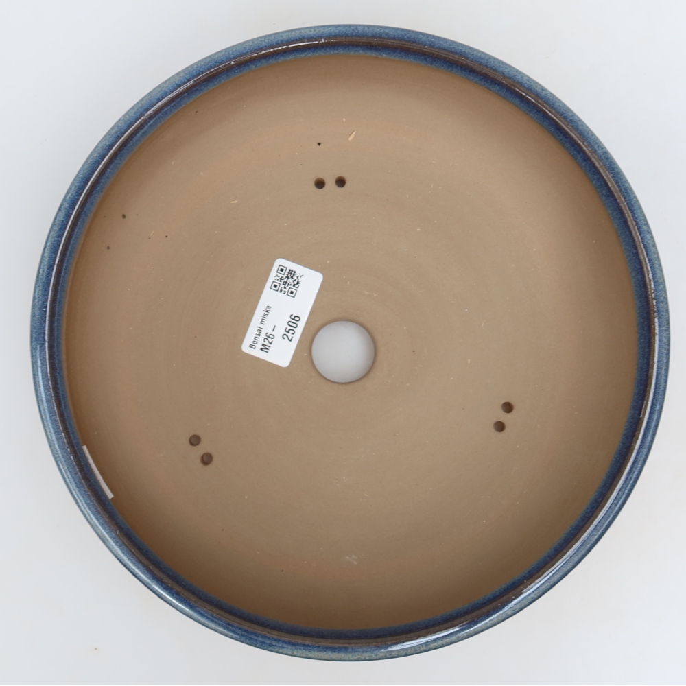 Keramische bonsaipot 22,5 x 22,5 x 6,5 cm, kleur: blauw