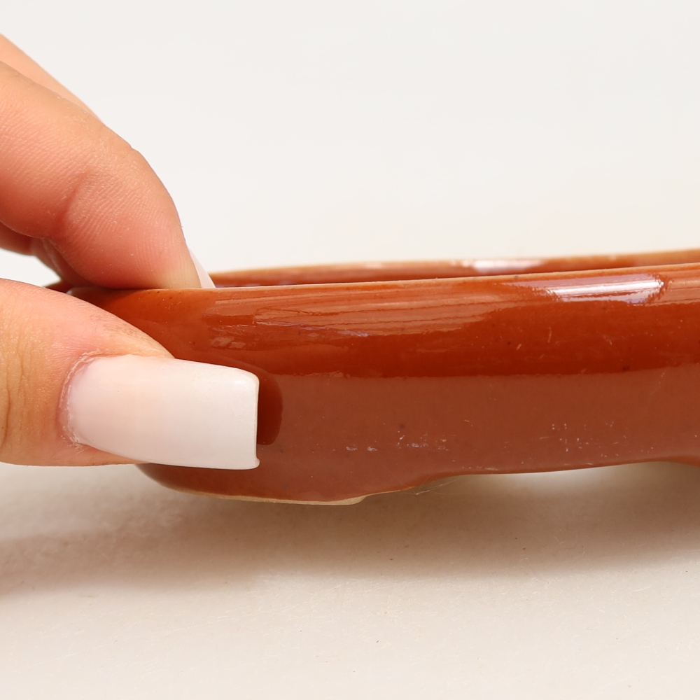 Keramische bonsaipot 13 x 9,5 x 2,5 cm, kleur bruin