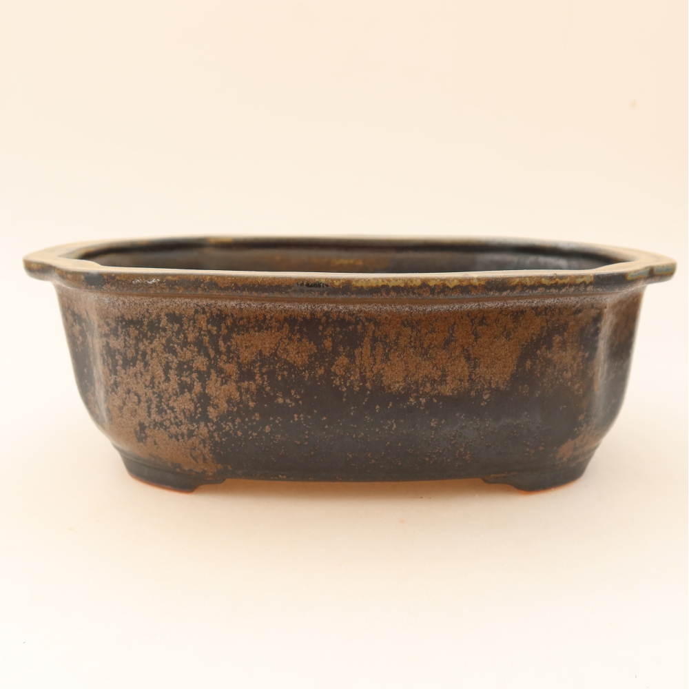 Bonsaischaal van keramiek 23 x 19 x 7 cm, bruin