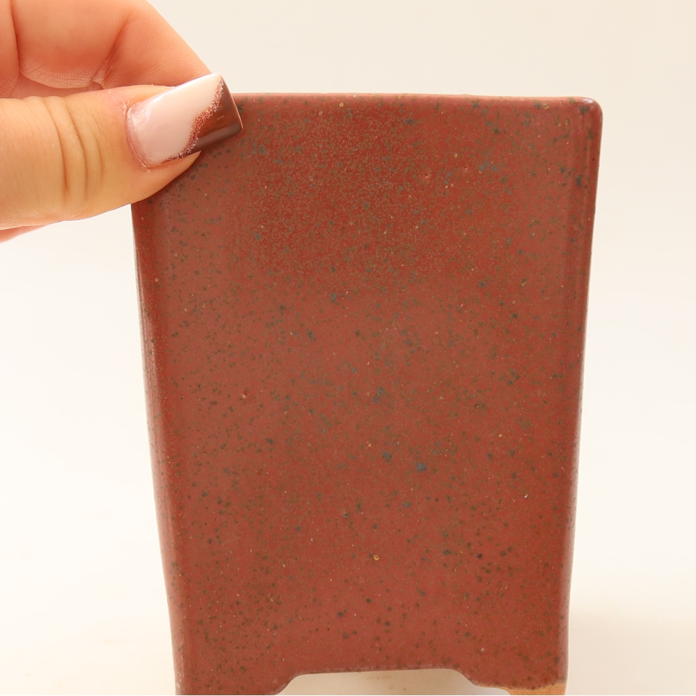 Keramische bonsaischaal 9 x 9 x 11,5 cm, kleur: roze