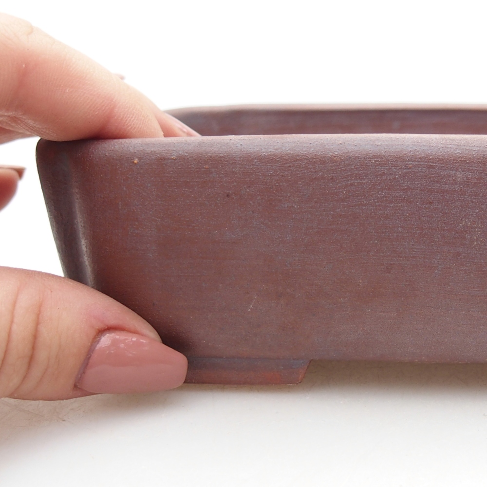 Bonsaischaal van keramiek 15 x 12 x 4,5 cm, metaalkleur