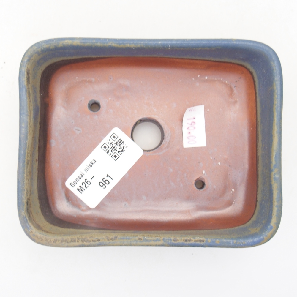 Bonsaischaal van keramiek 12,5 x 9 x 3,5 cm, kleur blauw