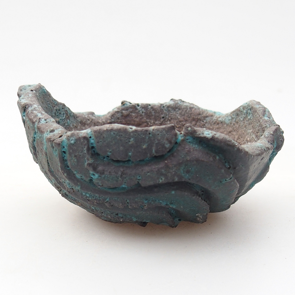 Keramisch Schelp 9 x 8,5 x 4,5 cm , kleur blauw