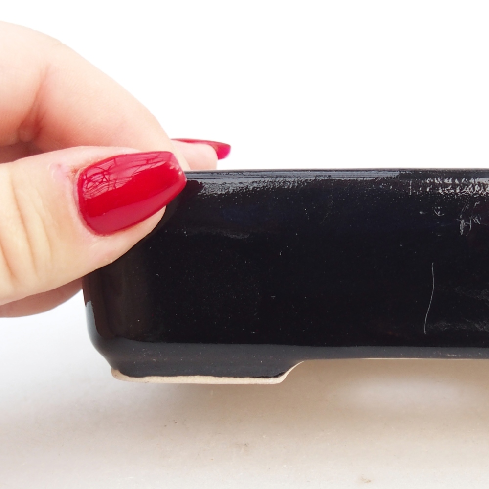 Bonsaischaal van keramiek 26 x 26 x 8 cm, kleur rood