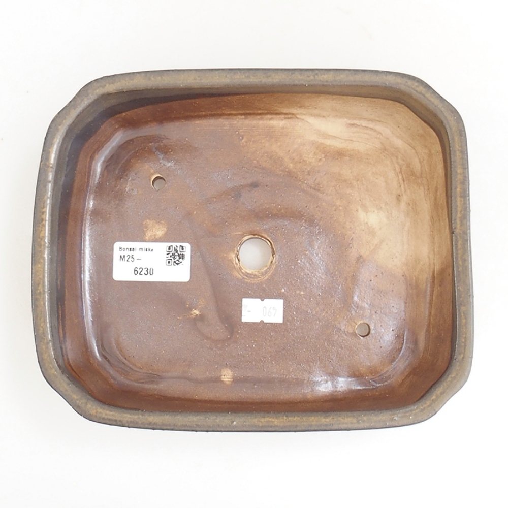 Bonsaischaal van keramiek 21 x 18 x 6 cm, bruin