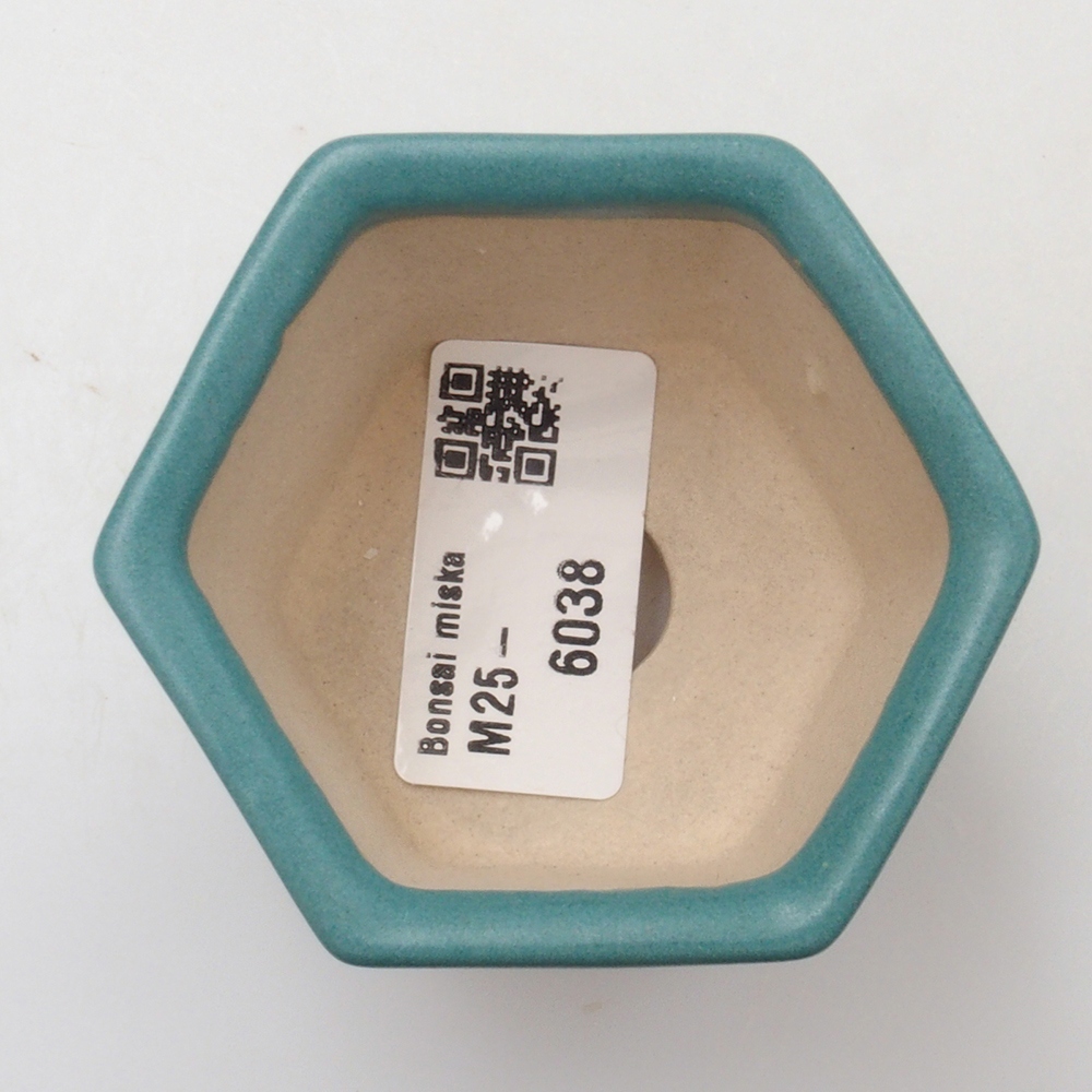 Bonsaischaal van keramiek 6,5 x 5,5 x 4 cm, kleur blauw