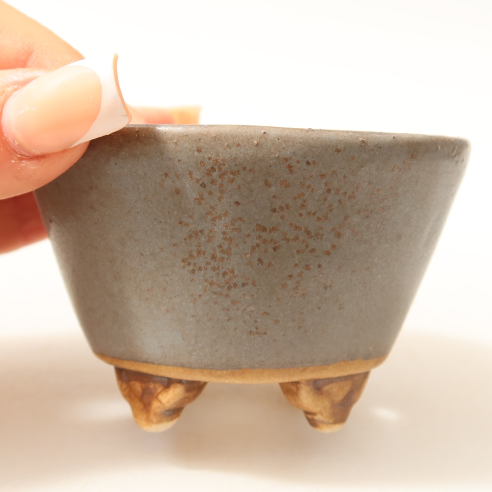 Bonsaischaal van keramiek 8,5 x 8,5 x 5 cm, kleur blauw