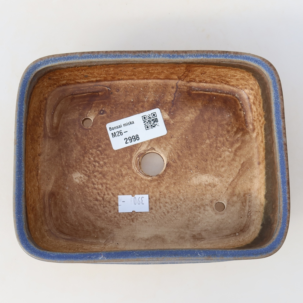 Keramische bonsaipot 17 x 13,5 x 4,5 cm, kleur: blauw