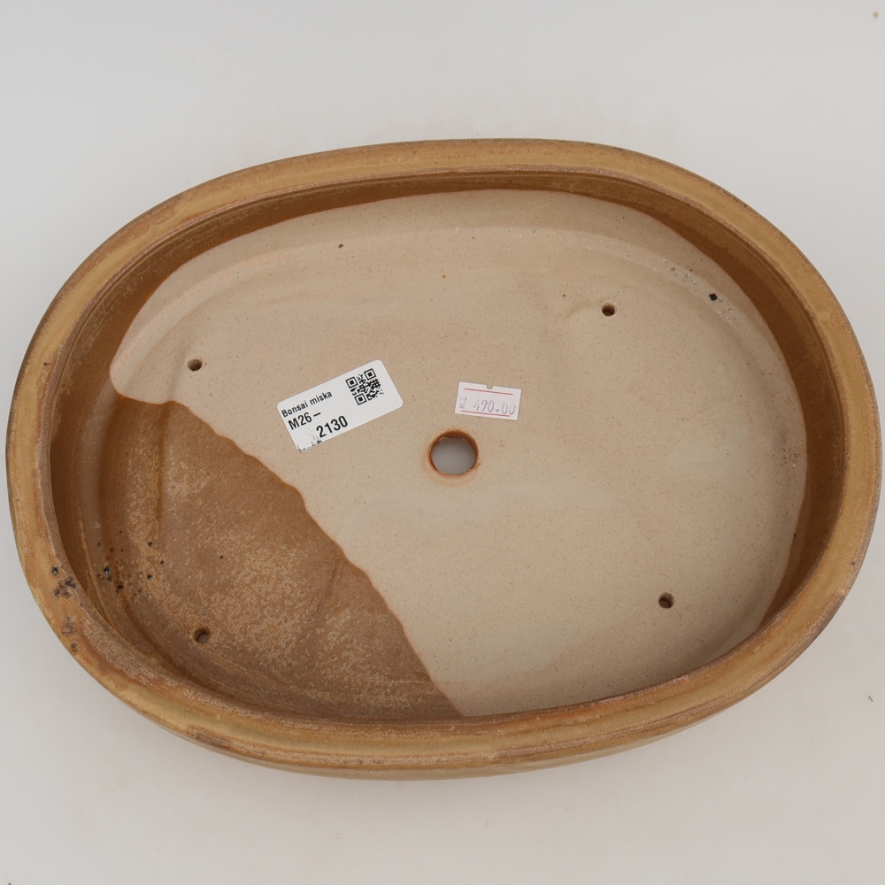 Bonsaischaal van keramiek 27 x 21 x 5,5 cm, kleur beige