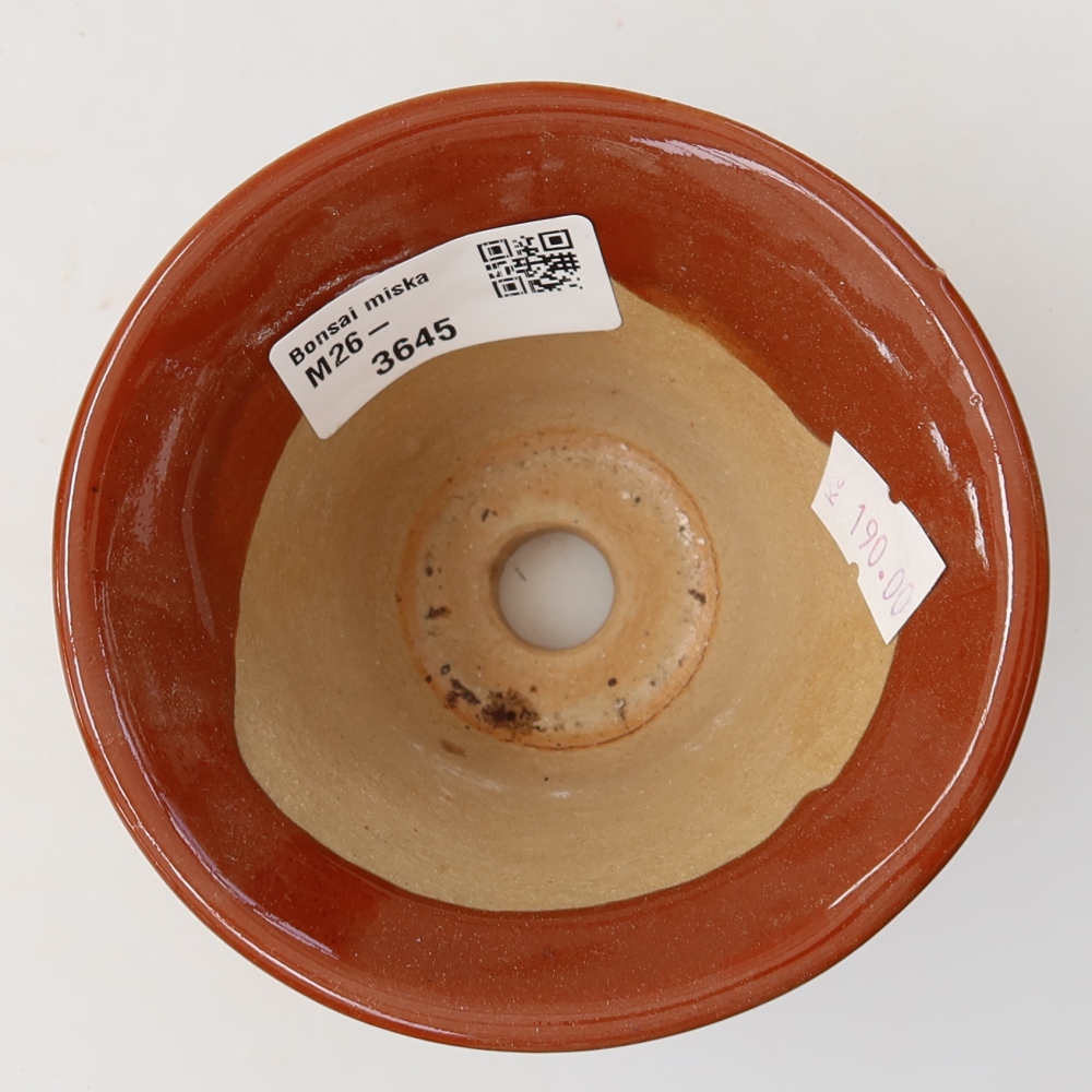 Keramische bonsaipot 10,5 x 10,5 x 7 cm, kleur bruin