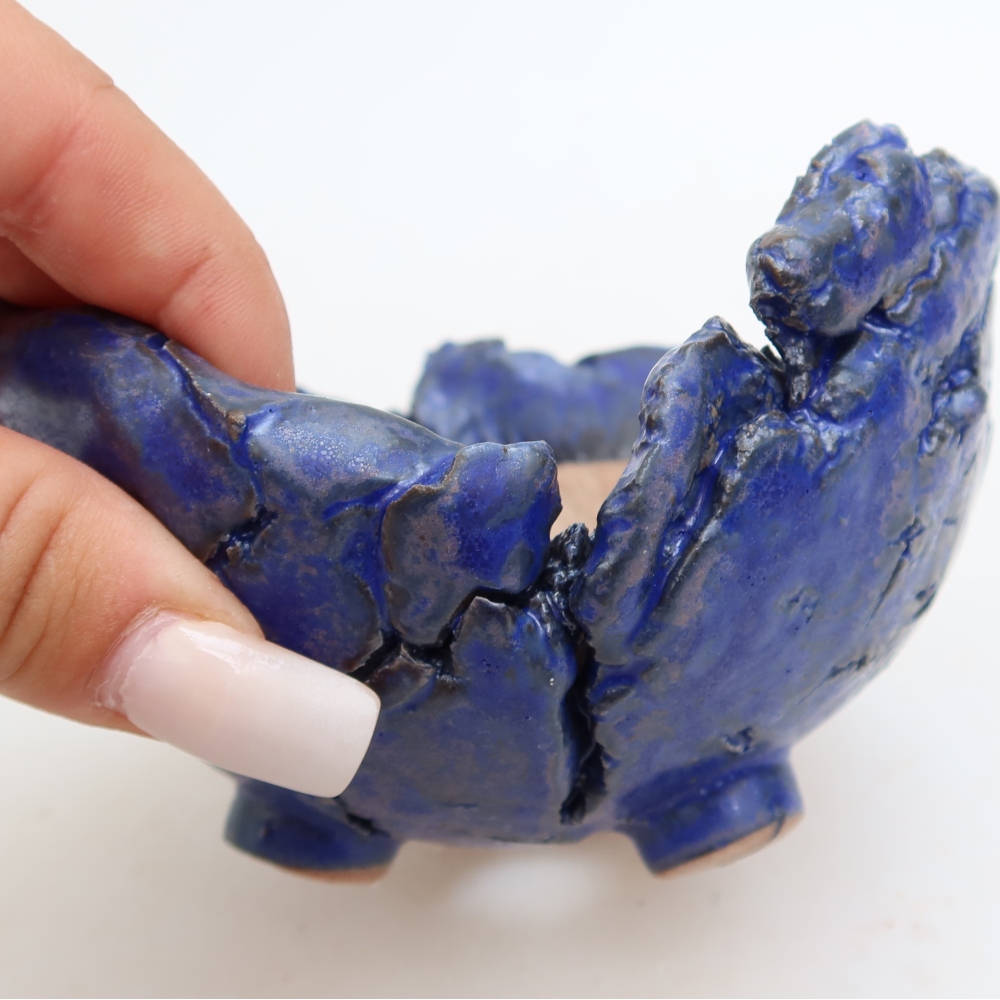 Keramisch Schelp 11 x 11 x 7,5 cm , kleur blauw