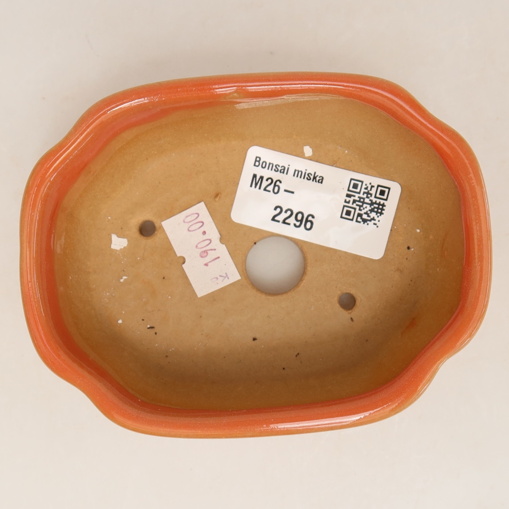 Keramische bonsaipot 10,5 x 8 x 4 cm, kleur oranje