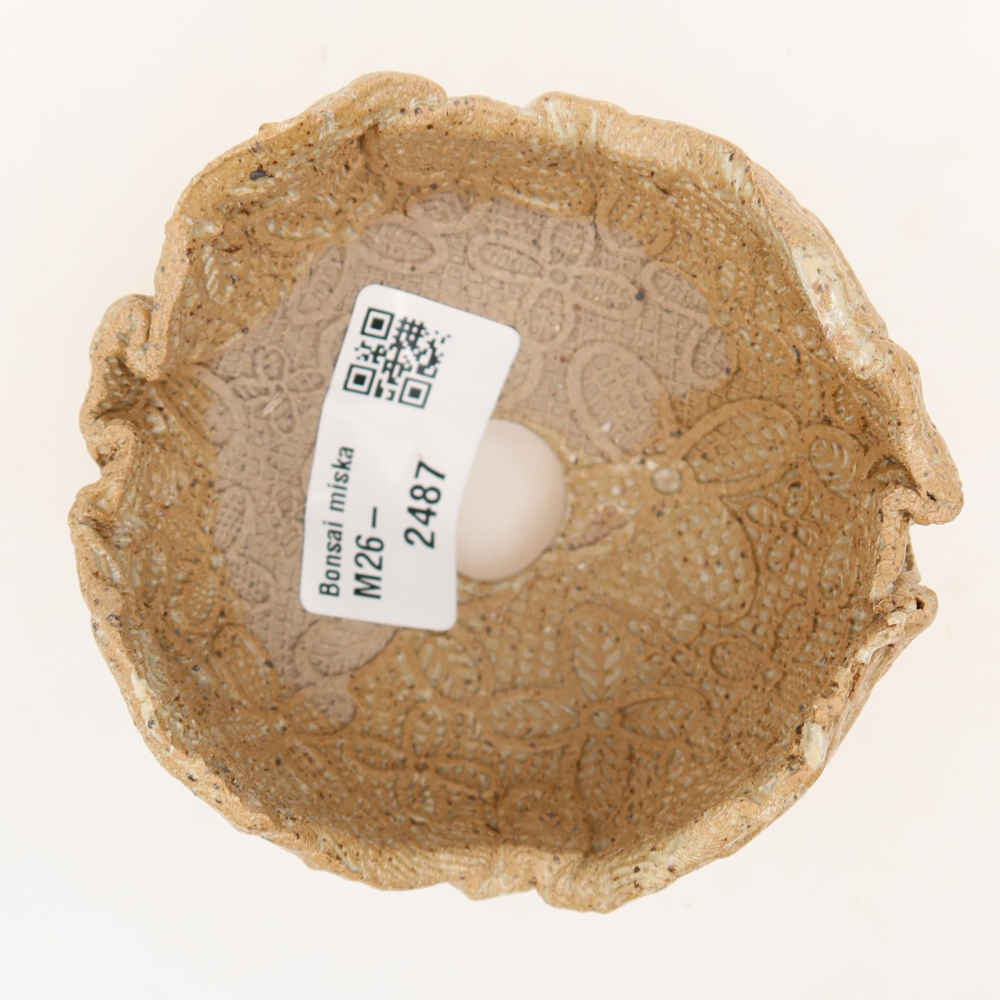 Keramische schaal 8,5 x 8,5 x 6 cm , kleur beige